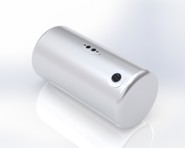 ALTTEC - ALUMINUM FUEL TANK 110 GALLON 26" DIAMETER 53" REAR FILL WITH EARLY STYLE MANIFOLD DRIVER SIDE FOR PETERBILT