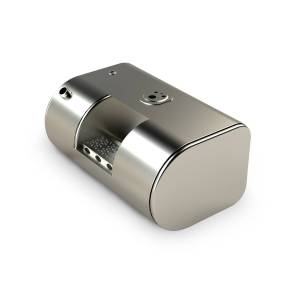 FUEL TANK 16" X 25" DIAMETER 35" LENGTH 55 GALLONS D SHAPED DRIVER SIDE FRONT FILL INTEGRATED STEP FOR INTERNATIONAL