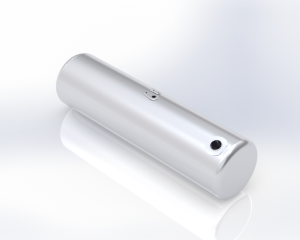 FUEL TANK 23" DIAMETER 87" LENGTH 150 GALLONS DRIVER SIDE REAR FILL FOR PETERBILT 2007