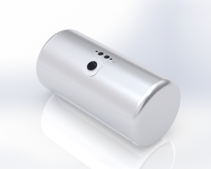 ALUMINUM FUEL TANK 110 GALLON 26" DIAMETER 53" CENTER FILL WITH EARLY STYLE MANIFOLD FOR PETERBILT